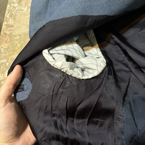 Suitsupply Blazer Mens 44L Pure Wool Sienna Single Breasted Houndstooth Canonico - Picture 10 of 16